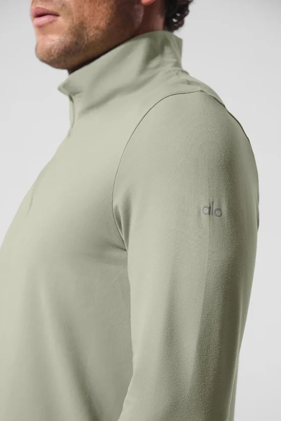Conquer 1/4 Zip Reform Langarmshirt – Limestone