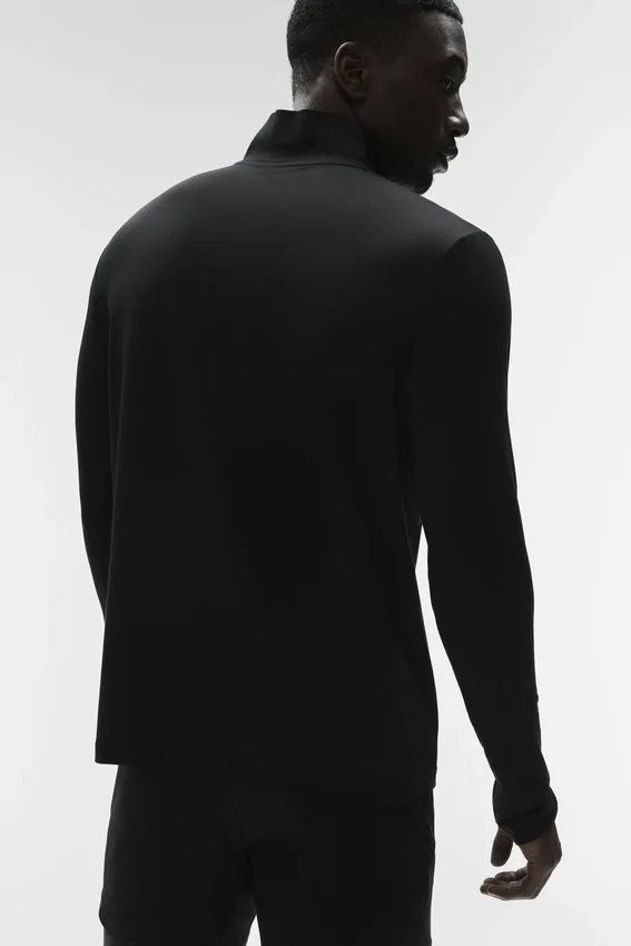 Conquer 1/4 Zip Reform Langarmshirt – Schwarz