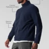 Conquer Max Mock Neck Full Zip – Marineblau