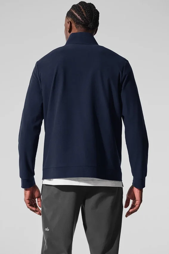 Conquer Max Mock Neck Full Zip – Marineblau