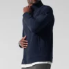 Conquer Max Mock Neck Full Zip – Marineblau