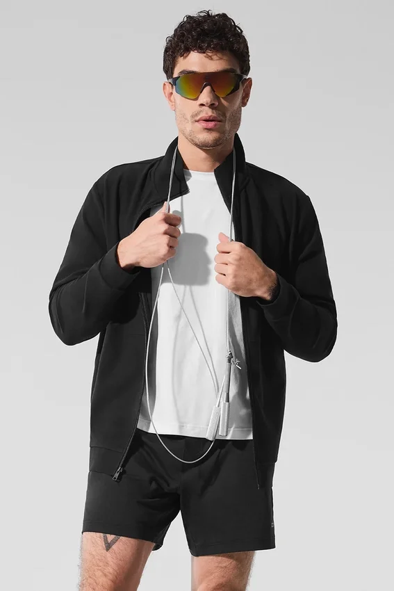 Conquer Max Mock Neck Full Zip – Schwarz