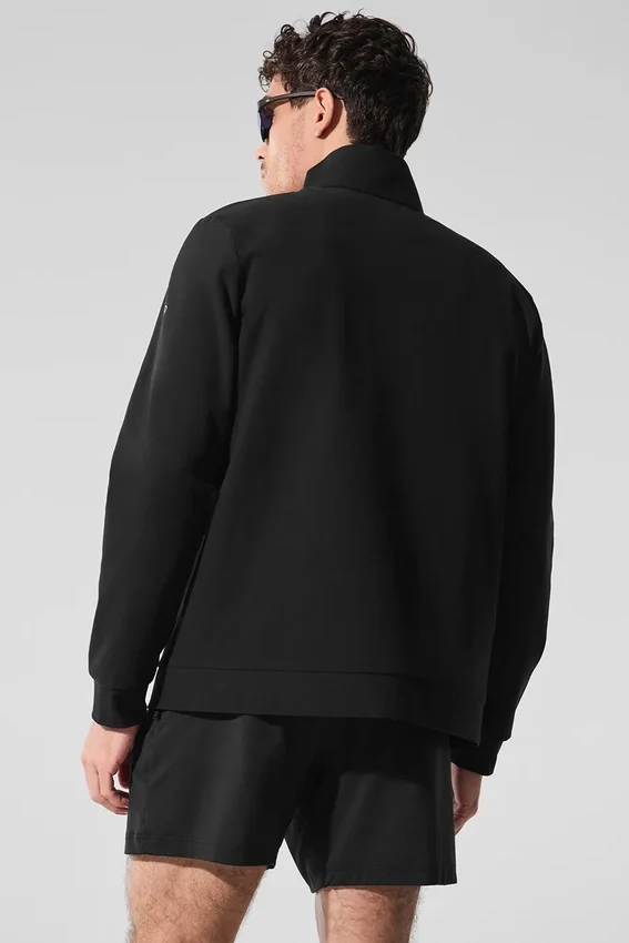 Conquer Max Mock Neck Full Zip – Schwarz
