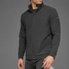 Conquer Max Pullover mit Stehkragen und durchgehendem Reißverschluss – Anthrazit