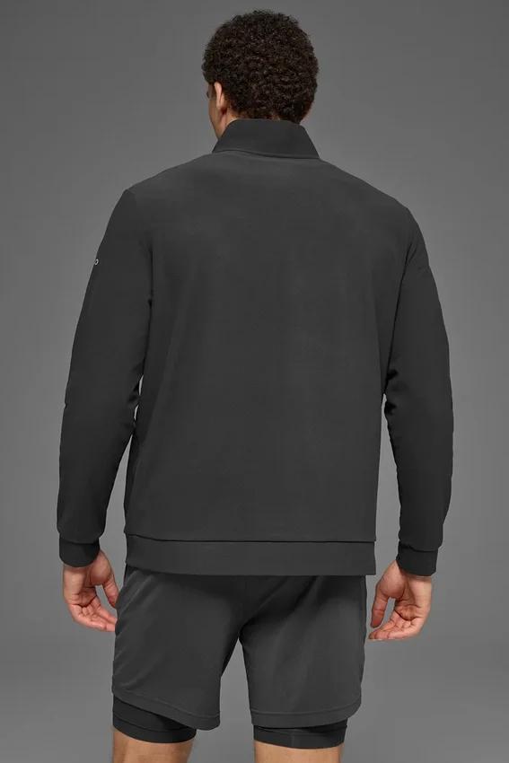 Conquer Max Pullover mit Stehkragen und durchgehendem Reißverschluss – Anthrazit