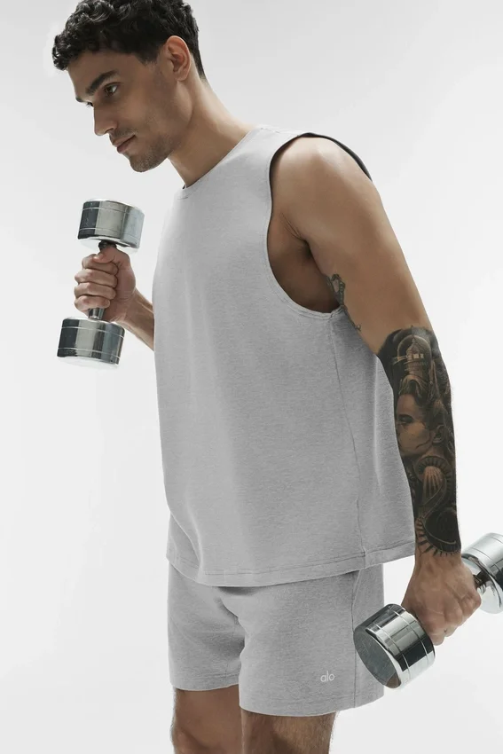 Conquer Muscle Top – Athletic Heather Grey