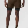 Conquer React 2-in-1 Performance-Shorts – Espresso/Schwarz