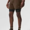 Conquer React 2-in-1 Performance-Shorts – Espresso/Schwarz