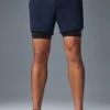 Conquer React 2-in-1 Performance-Shorts – Marineblau/Schwarz
