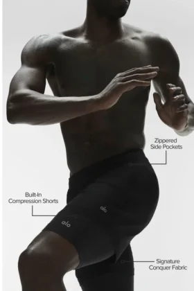 Conquer React 2-in-1 Performance-Shorts – Schwarz/Schwarz