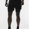 Conquer React 2-in-1 Performance-Shorts – Schwarz/Schwarz