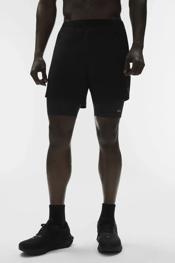 Conquer React 2-in-1 Performance-Shorts – Schwarz/Schwarz