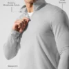 Conquer Reform Langarmshirt mit 1/4-Reißverschluss – Athletic Heather Grey