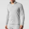 Conquer Reform Langarmshirt mit 1/4-Reißverschluss – Athletic Heather Grey