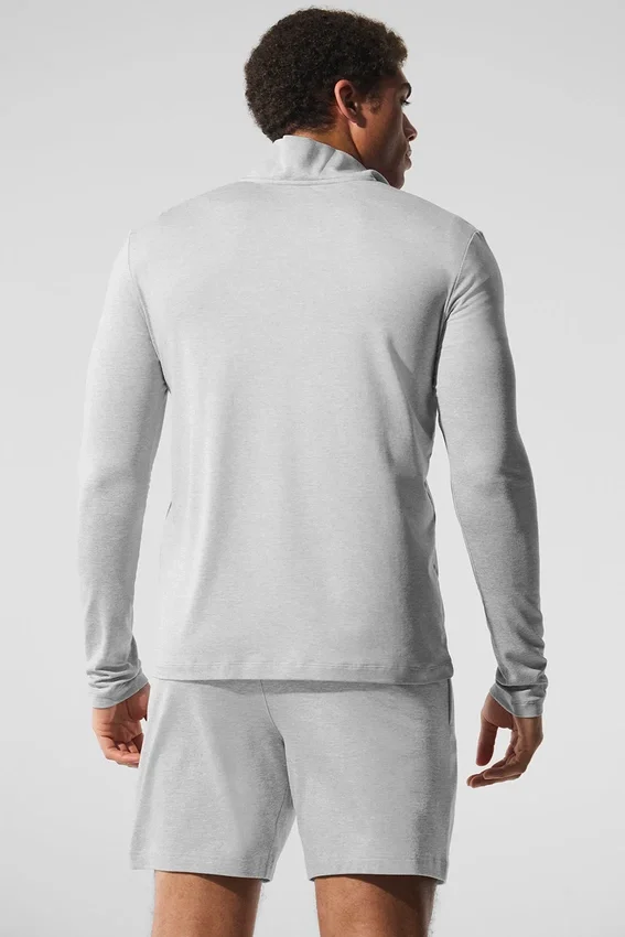 Conquer Reform Langarmshirt mit 1/4-Reißverschluss – Athletic Heather Grey