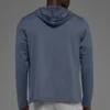 Conquer Reform Langarmshirt mit Kapuze – Bluestone
