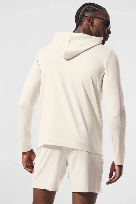 Conquer Reform Langarmshirt mit Kapuze – Bone