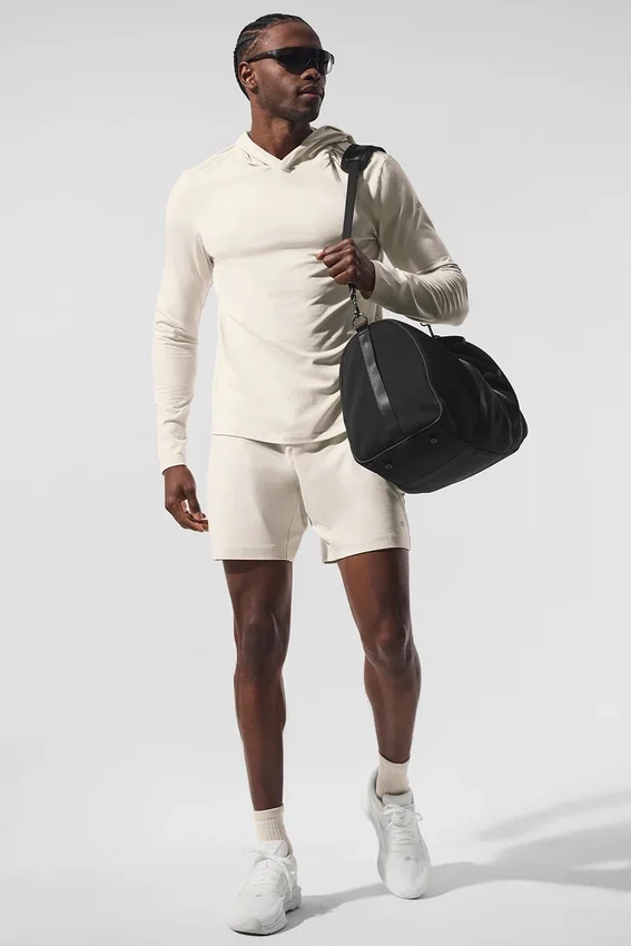 Conquer Reform Langarmshirt mit Kapuze – Bone