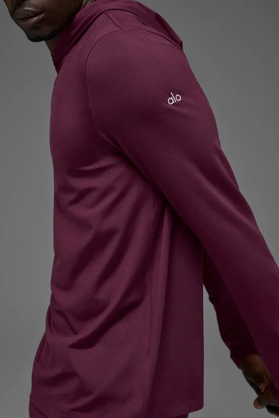 Conquer Reform Langarmshirt mit Kapuze – Burgundy