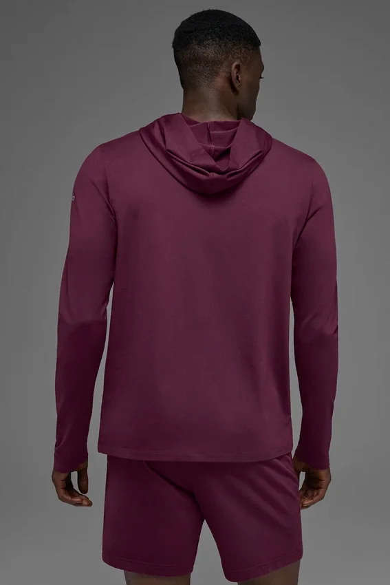 Conquer Reform Langarmshirt mit Kapuze – Burgundy