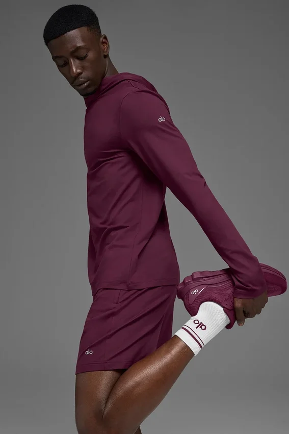 Conquer Reform Langarmshirt mit Kapuze – Burgundy