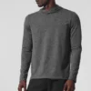 Conquer Reform Langarmshirt mit Kapuze – Dunkelgrau meliert