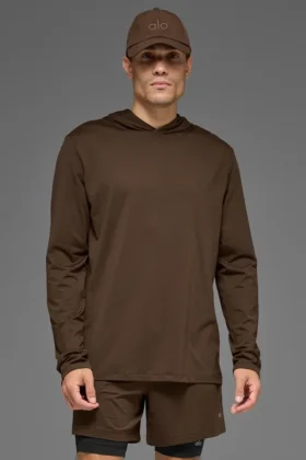 Conquer Reform Langarmshirt mit Kapuze – Espresso