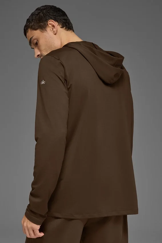 Conquer Reform Langarmshirt mit Kapuze – Espresso