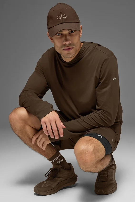 Conquer Reform Langarmshirt mit Kapuze – Espresso
