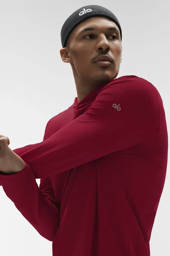 Conquer Reform Langarmshirt mit Kapuze – Garnet