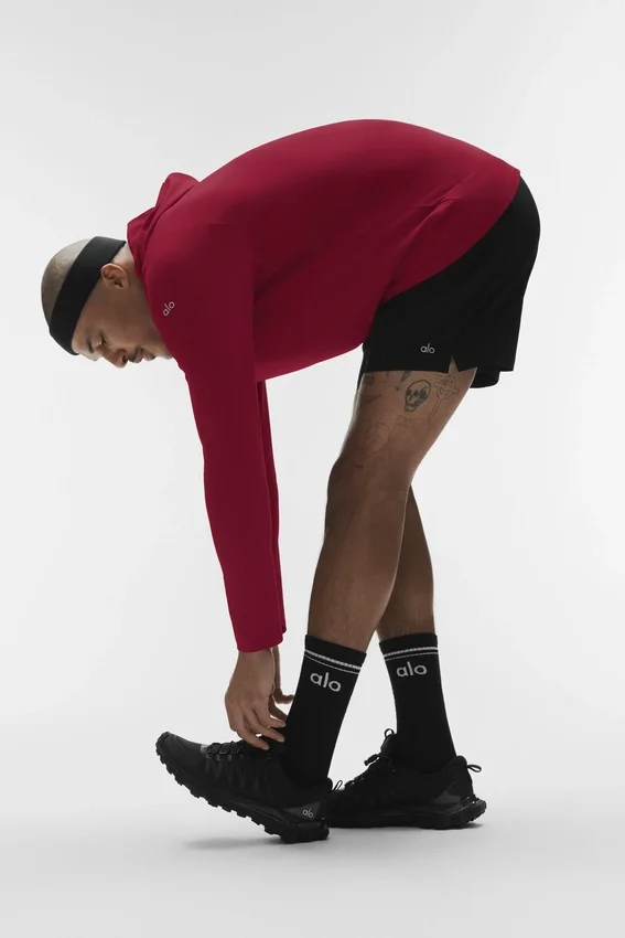 Conquer Reform Langarmshirt mit Kapuze – Garnet