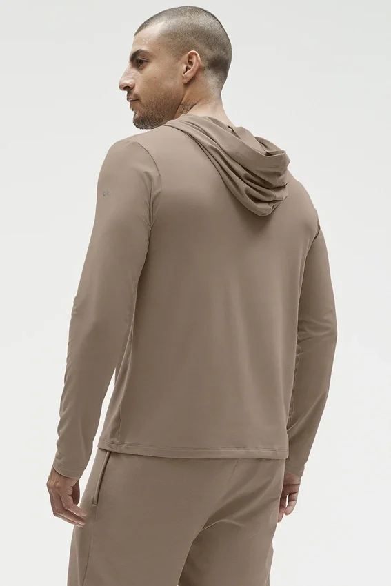 Conquer Reform Langarmshirt mit Kapuze – Gravel