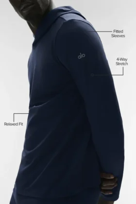 Conquer Reform Langarmshirt mit Kapuze – Navy