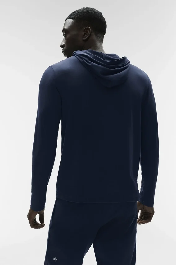 Conquer Reform Langarmshirt mit Kapuze – Navy