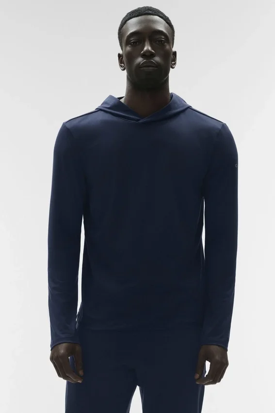 Conquer Reform Langarmshirt mit Kapuze – Navy