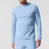 Conquer Reform Langarmshirt mit Kapuze – Seashell Blue