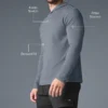 Conquer Reform Langarmshirt mit Kapuze – Steel Grey