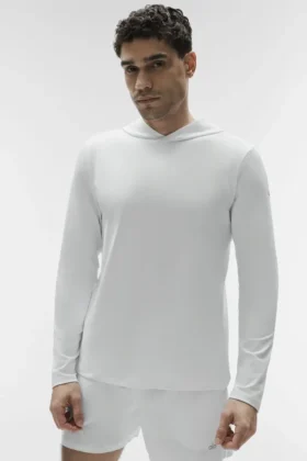 Conquer Reform Langarmshirt mit Kapuze – Weiß