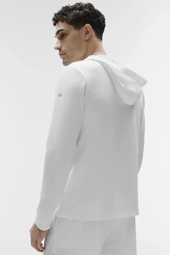 Conquer Reform Langarmshirt mit Kapuze – Weiß