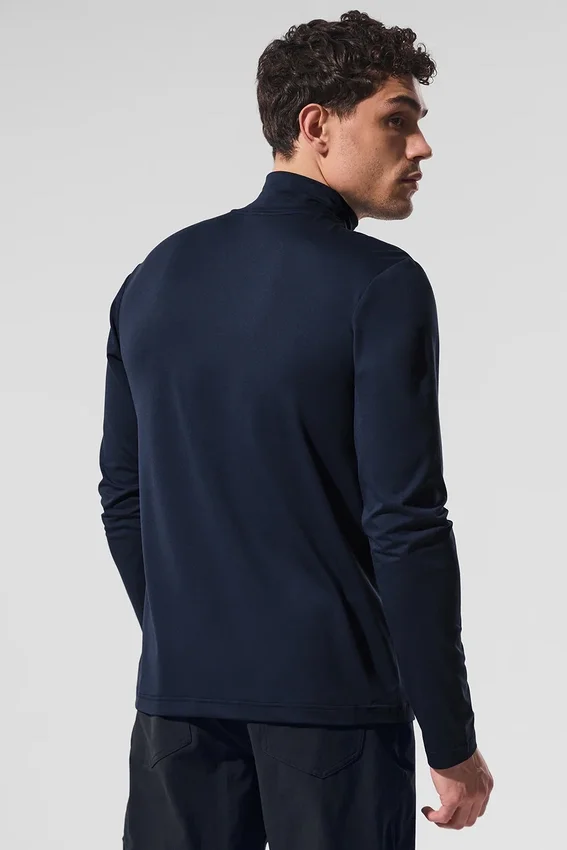 Conquer Reform Langarmshirt mit Stehkragen – Marineblau
