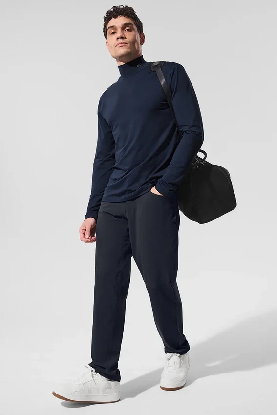 Conquer Reform Langarmshirt mit Stehkragen – Marineblau