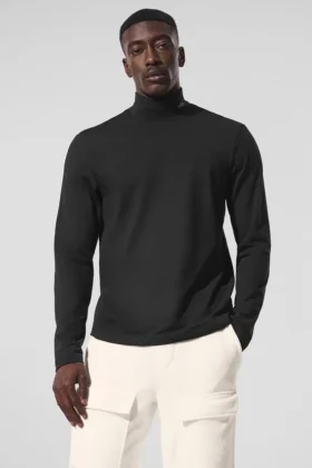 Conquer Reform Langarmshirt mit Stehkragen – Schwarz