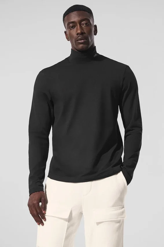 Conquer Reform Langarmshirt mit Stehkragen – Schwarz