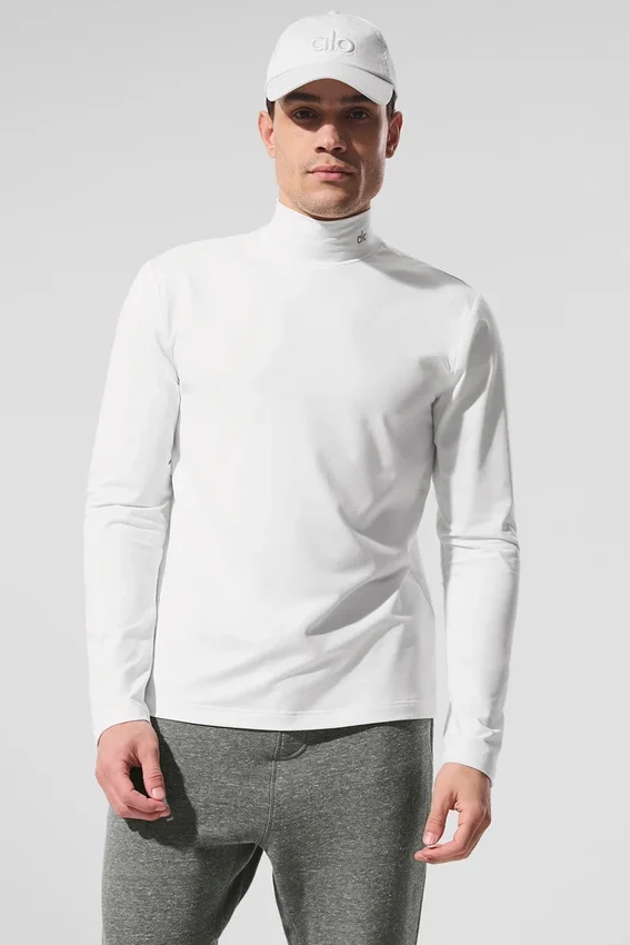 Conquer Reform Langarmshirt mit Stehkragen – Weiß