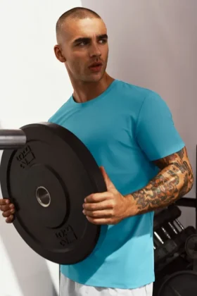 Conquer Reform Rundhals-Kurzarmshirt – Blue Breeze