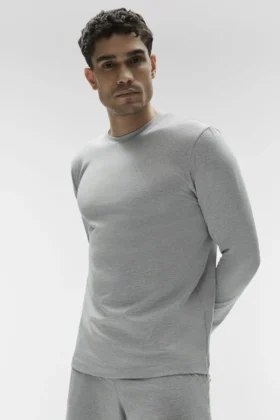 Conquer Reform Rundhals-Langarmshirt – Athletic Heather Grey