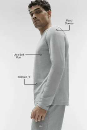Conquer Reform Rundhals-Langarmshirt – Athletic Heather Grey
