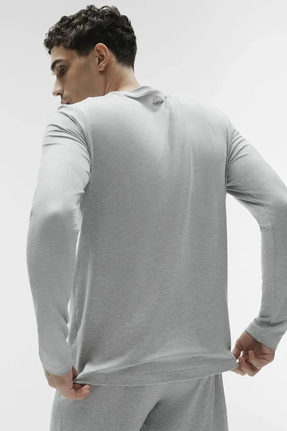 Conquer Reform Rundhals-Langarmshirt – Athletic Heather Grey