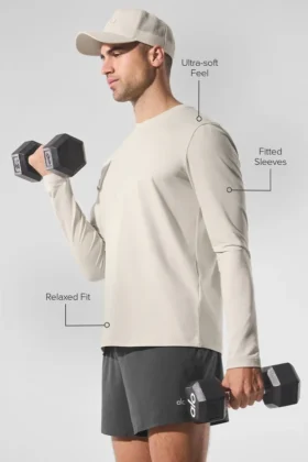 Conquer Reform Rundhals-Langarmshirt – Bone