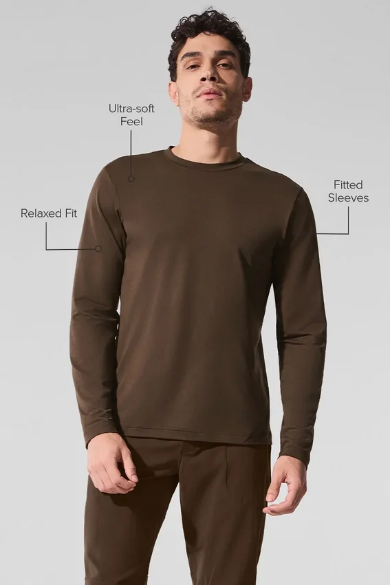 Conquer Reform Rundhals-Langarmshirt – Espresso